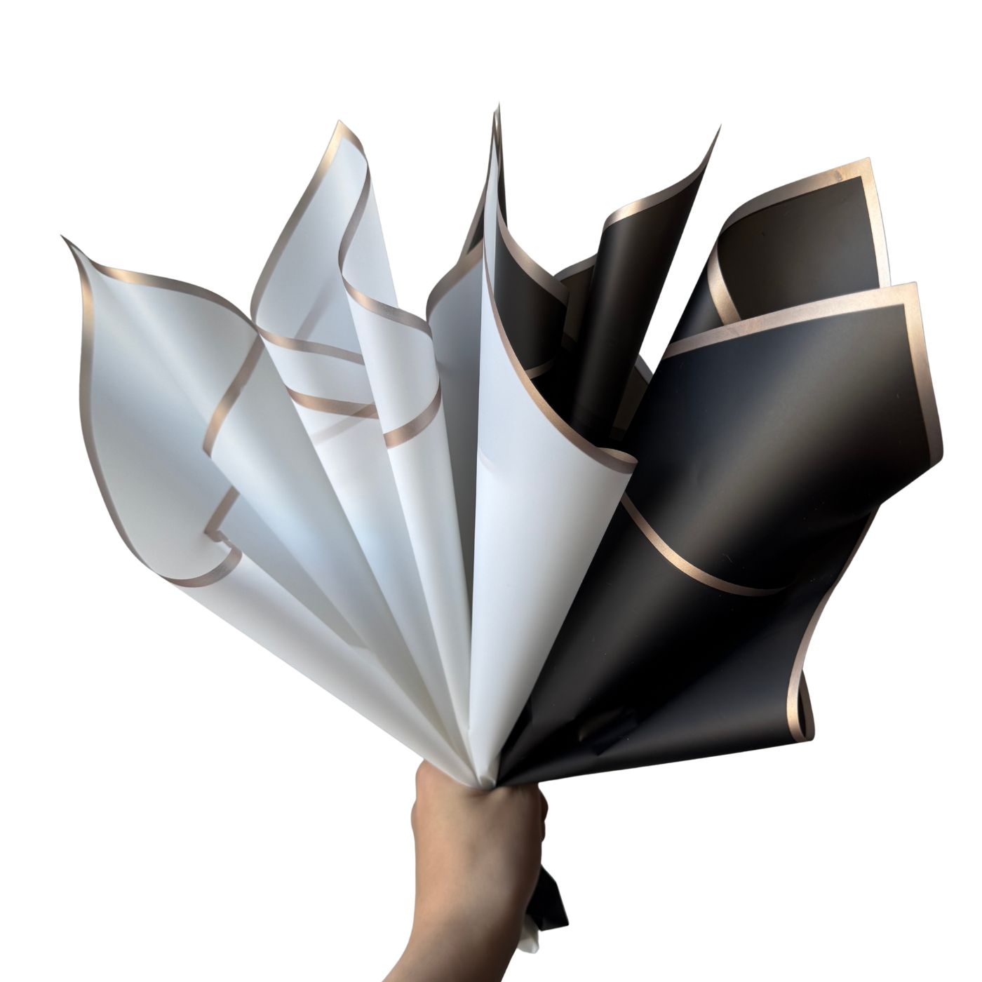 40 Sheets. Flower Wrapping Paper With Gold Edges