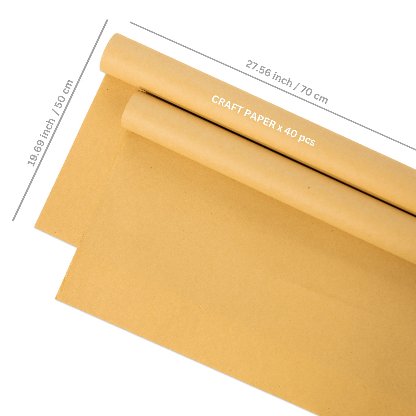40 Sheets Brown Craft Paper - Eco-Friendly Wrapping Paper for Flowers