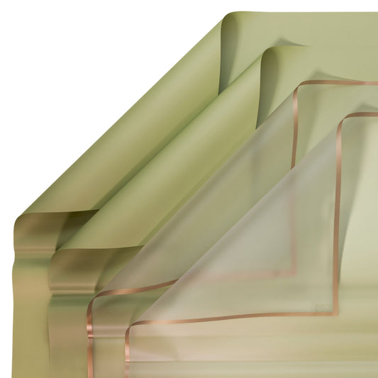 40 Sheets Flower Wrapping Paper | 20 Matte Sheets & 20 Clear Sheets With Gold Edges