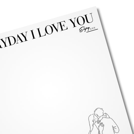 Emballage opaque mat « Je t'aime chaque jour » - 20 feuilles