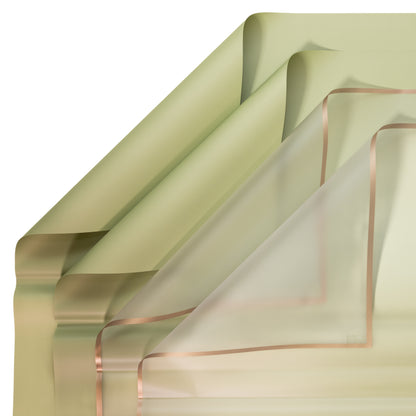 40 Sheets Flower Wrapping Paper | 20 Matte Sheets & 20 Clear Sheets With Gold Edges