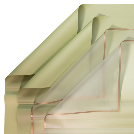 40 Sheets Flower Wrapping Paper | 20 Matte Sheets & 20 Clear Sheets With Gold Edges