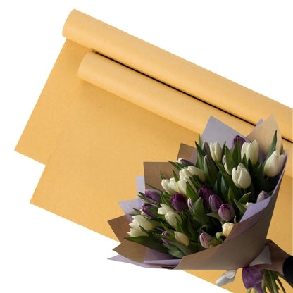 40 Sheets Brown Craft Paper - Eco-Friendly Wrapping Paper for Flowers