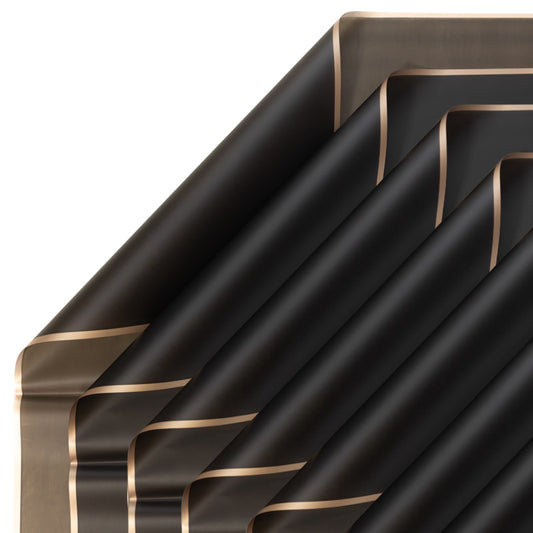 40 Sheets. Flower Wrapping Paper With Gold Edges