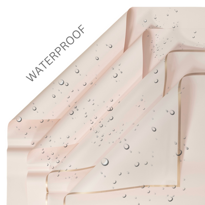 40 Sheets Flower Wrapping Paper | 20 Matte Sheets & 20 Clear Sheets With Gold Edges