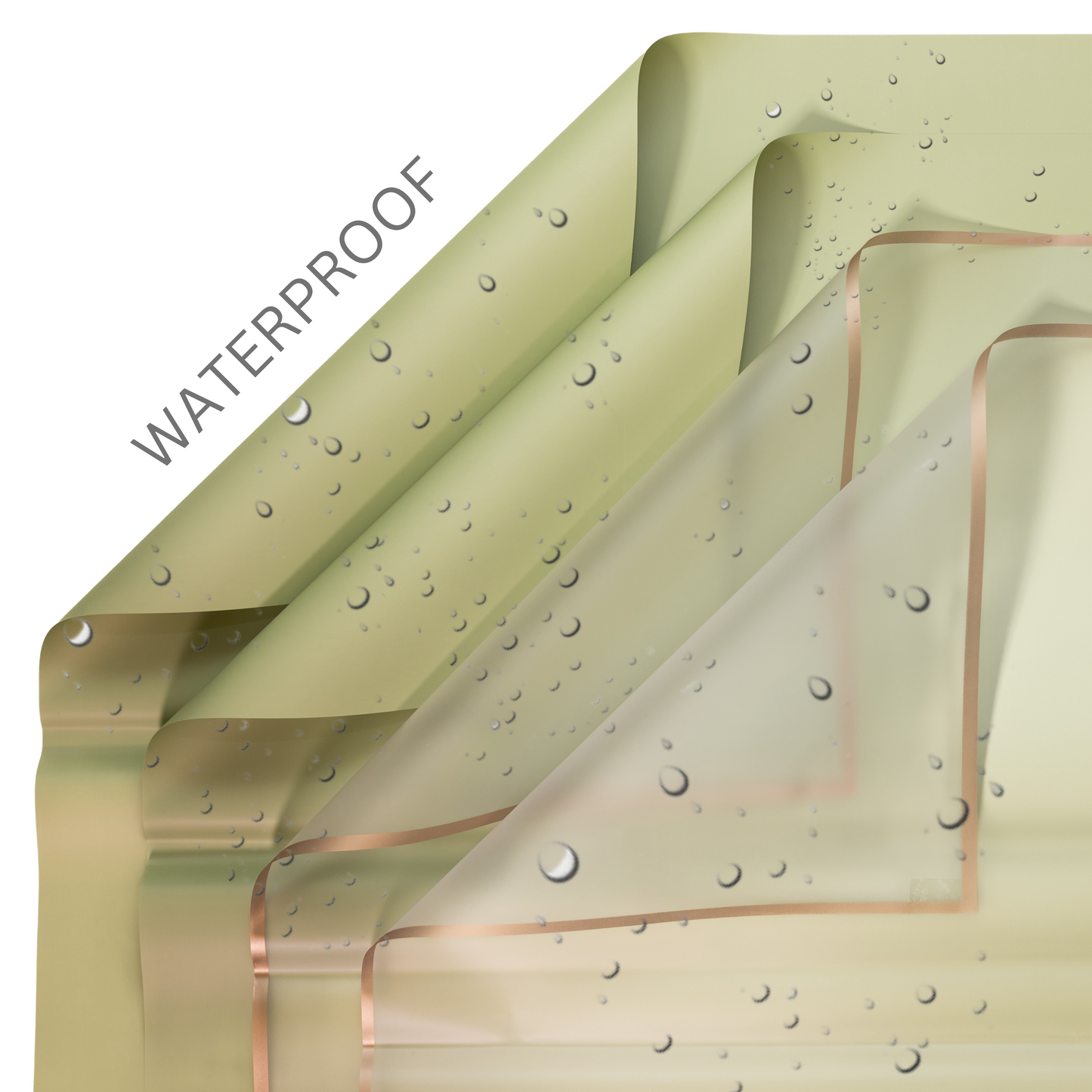 40 Sheets Flower Wrapping Paper | 20 Matte Sheets & 20 Clear Sheets With Gold Edges