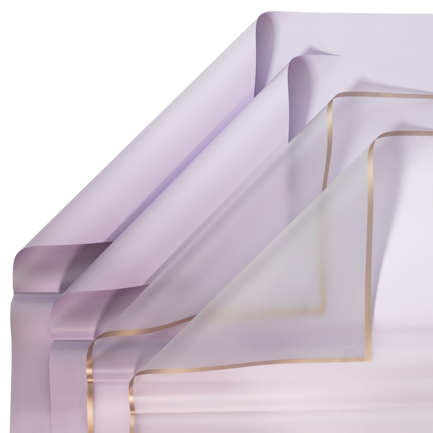40 Sheets Flower Wrapping Paper | 20 Matte Sheets & 20 Clear Sheets With Gold Edges