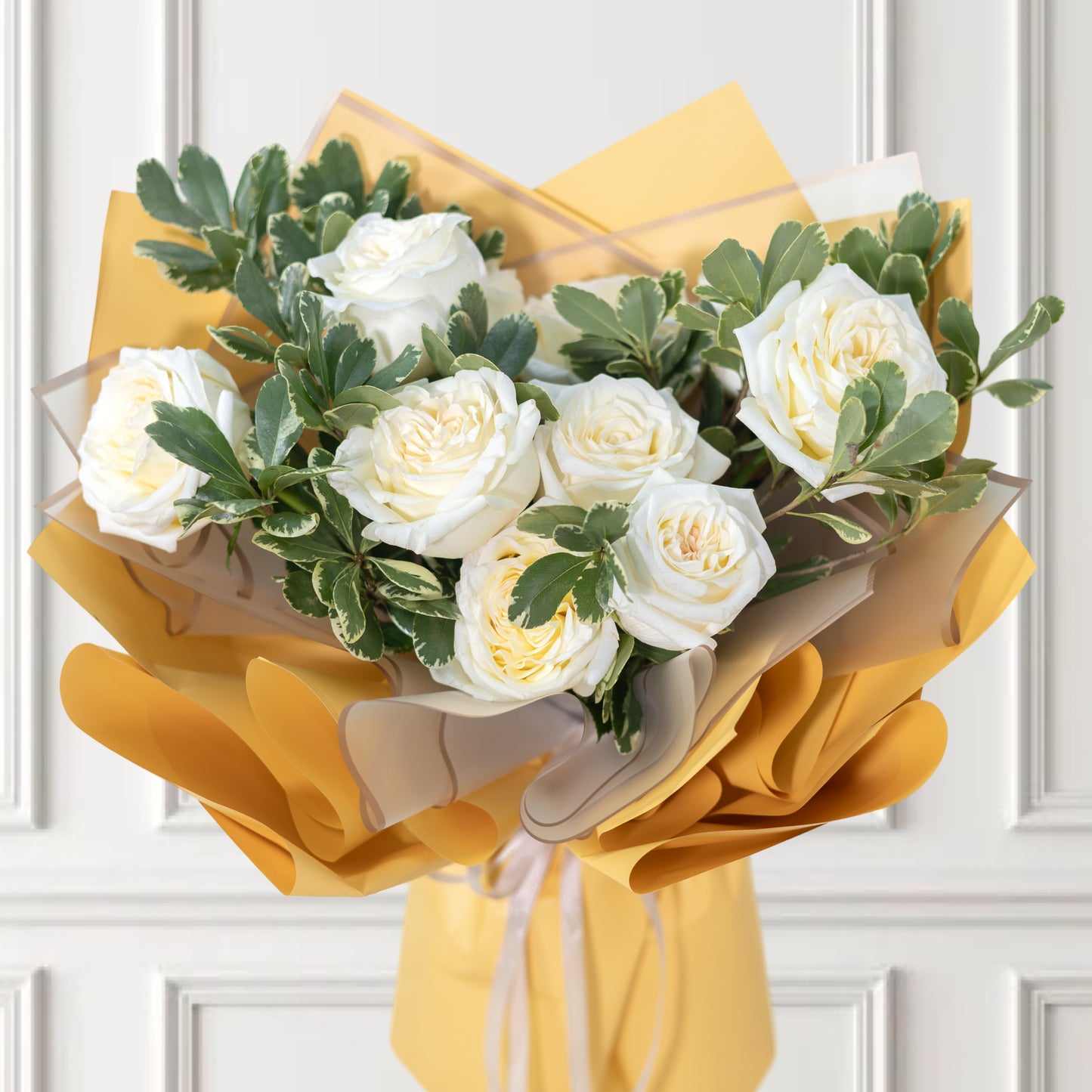 40 Sheets Flower Wrapping Paper | 20 Matte Sheets & 20 Clear Sheets With Gold Edges